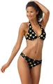 Homeboy Damen Bügel Neckholder Bikini Retro Style Schwarz, 38 Cup D J5305