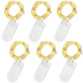 Jsdoin LED Mini Lichterkette mit Batterie, 6x20er Micro 6 Pack, Warmweiß 