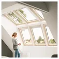 VELUX Dachfenster Lichtlösung PANORAMA Kunststoff ENERGIE PLUS weiß 2x2 Fenster, 114x118 cm (SK06)