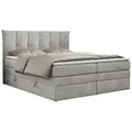 BOXSPRINGBETT PREMIUM 10 KING 200/200 Hellgrau Struktur - H3