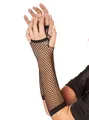 Fingerlose Netzhandschuhe schwarz - Dehnbares Basic-Accessoire für 80er und 90er