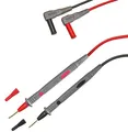 PeakTech 1 Paar flexible Multimeter Messleitungen 120 cm, 4mm Prüfleitungen, 1000 V AC/DC ; 10A ; CAT III / IV, 1 Stück, TKS-8, Rot, Grau