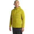 Hybridjacke JACK WOLFSKIN "ROUTEBURN PRO HYBRID M", Herren, Gr. S (48), grün (chartreuse), Obermaterial: 100% POLYESTER; Kontrast:93% POLYESTER, 7% Elastan; Futter:100% POLYESTER; Füllung:100% POLYESTER, Jacken