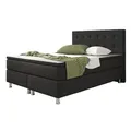 Boxspringbett - schwarz - mit Topper - H3 - 140x200 cm