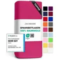 Jacobson Spannbettlaken TOPPER aus 100% Baumwolle, Jersey Bettlaken 160 g/m2, Spannbetttuch mit Gummizug, pflegeleicht & viele Farben rosa 180 - 200 cm x 200 cm