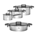 WOLL MADE IN GERMANY Topf-Set Woll Concept 4tlg. Topfset, Induktion, Edelstahl 18/10 (Set, 4-tlg., Kochtopf Ø 20cm + Ø 24cm + Stieltopf Ø 18cm + Bratentopf Ø 28cm), Induktionsgeeignet