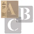 NAKLEO Alphabet Malschablonen Set 42 Stück, 10 cm Buchstaben & Zahlen Times Roman Capital Schriftart, Wiederverwendbare Kunststoff Stencil, DIY Handwerk Holz Möbel Wand Dekoration