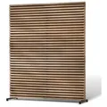 Mirabeau Paravent moderne Trennwand Derby aus Kempasholz mit stabilem Fuß in antikbraun (Flexibler Sichtschutz, beidseitig schön, robustes Holz), Raumtrenner, für Terrasse & Balkon, braun, B 153cm, H 185cm, T 7cm braun