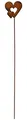 Manufaktur Lichtbogen Rost Gartenstecker doppeltes Herz 112 cm