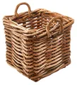 Rattankorb Aufbewahrungskorb Flechtkorb eckig Rattan Cane mit Henkeln Gr M