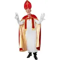 dressforfun Kostüm Herrenkostüm St. Nikolaus in klassischen Farben, St. Nikolaus-Outfit aus glänzendem, rotem Samt mit goldenen Zierborten rot M | M