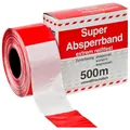 Kelmaplast Absperrband, ohne Aufdruck, rot/weiß, 500 m 1000002 (Flatterband)