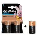 3x Duracell Ultra C LR14 Alkaline Batteries Long Lasting High Power