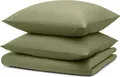 Blumtal Bettwäsche 240x220cm + 2x Kissenbezug 40x80cm - Mikrofaser Bed Sheets 240x220cm - 3-er Set Bettwäsche Hellgrün
