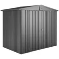 BIOHORT Gerätehaus "Europa Gr. 3", Metall, BxHxT: 244 x 203 x 156 cm (Außenmaße inkl. Dachüberstand) - schwarz
