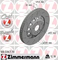 2x ZIMMERMANN 100.3367.70 Bremsscheibe für AUDI SEAT