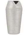 Vase mit breiter Öffnung Steinzeug Silber 33 cm hoch schlank rund modern Apamea