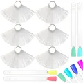 300PCS Nail Art Tips Stick Nail Display Nagellack Display Transparent Präsentationstips Nagelkunst Fächer Nagellack Praxis Nagelrad Nagelspitzen Nagellack Karte Nail art Praxis Vorlagen