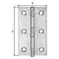 Alberts Scharnier schmal mit vernietetem Messingstift, 82 x 44 mm, Galv. gelb verzinkt (345419)