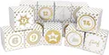 DIY Adventskalender Vorfreude zum Befüllen,Faltschachtelnv gold Sterne 7x7x7cm (gefaltet), XL Ziffern gold/Weihnachten,Aufkleber,Würfelbox,Faltverpackung,Schachteln