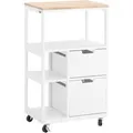 SoBuy Küchenwagen mit 2 Schubladen 3 Ablagen Servierwagen 53x89x37cm FKW111-WN