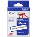 Etiketten Brother TZe TZe-R231 Bandfarbe: Weiß Schriftfarbe:Schwarz 12 mm 4 m