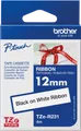 P-TOUCH TZER231 - textiles Schriftband, schwarz auf weiß, 12mm