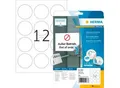Herma ablösbare Etiketten Nr. 5067, rund, Ø 60 mm, selbstklebend, bedruckbar, Papier, weiß, 300 Stück auf 25 Blatt
