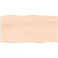 vidaXL Tischplatte 80x40x2 cm Massivholz Eiche Unbehandelt Baumkante 363872