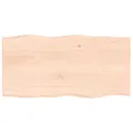 vidaXL Tischplatte, Holzplatte für Tisch Esstisch Couchtisch, Massivholzplatte Handgefertigt mit Baumkante, Ersatztischplatte, 80x40x2cm Massivholz Eiche Unbehandelt