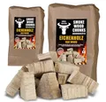 Grillmaster Räucherspäne Räucherklötze 4kg Eiche Chunks Räuchern Smoken BBQ Grill Feuer, 4 kg