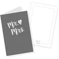 itenga Grußkarten itenga 12x Klappkarte "Mr. & Mrs." Hochzeit mit Einleger DIN A6