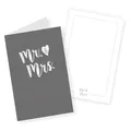 itenga 12x Klappkarte "Mr. & Mrs." Hochzeit mit Einleger DIN A6 Einladung Menü