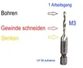 M3 HSS Kombination Bohrer Bit Gewinde Schneiden & Senken 1 Arbeitsgang