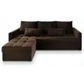 MASSENO Ecksofa mit Schlaffunktion Kos ¦ braun ¦ Maße (cm): B: 220 H: 85
