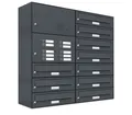 AL Briefkastensysteme Wandbriefkasten 10 Fach Premium Briefkasten A4 in RAL 7016 Anthrazit Grau wetterfest