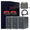 SUNNIVA® 3000W Balkonkraftwerk mit 6,72 kWh Speicher MARSTEK 3x B2500-D, BIFAZIAL FULLBLACK komplett Steckdose, PV Solaranlage Komplettset mit Solarspeicher, 6x 500W N-Type Glas Bifacial Module