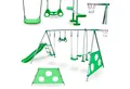 HyperMotion Mehrkindschaukel Großes Kinder Spielset XXXL: Schaukeln, Rutsche, Turnen Trapez