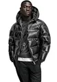 REPUBLIX Herren Glanz Puffer Winter Jacke für Männer mit Kapuze RJ-8027 Schwarz 3XL