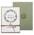 ZauberDeko Einladungskarte Hochzeit mit Briefumschlag Personalisiert Eukalyptus Olive Kraft