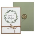 Einladungskarte Hochzeit mit Briefumschlag Personalisiert Eukalyptus Olive Kraft