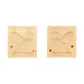 2x HOFMEISTER® Butter-Klappform, 2-teilig, Hahn, 12 cm, handgeschnitzt in Deutschland, Butterform zum Verzieren & Dekorieren, hygienisches Butter-Model, aus heimischem Ahorn-Holz