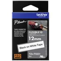 Schriftband Brother TZe-FX TZe-FX231 PET Bandfarbe: Weiß Schriftfarbe:Schwarz 12 mm 8 m