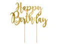 Cake Topper Happy Birthday 22,5 cm x 1 Stück Tortendeko Kuchendeko Tortenstecker Tortenfigur Geburtstag gold