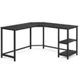 Vasagle Schreibtisch LWD072B56, schwarz, 2 Regalfächer, 138 x 75 x 138cm (BxHxT), L-Form