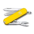 Victorinox Schweizer Taschenmesser, Klein, Classic SD, Multitool, Swiss Army Knife, Geschenk, 7 Funktionen, Klinge, Nagelfeile, Gelb