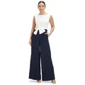Vera Mont Overall Vera Mont Jumpsuit mit weitem Bein (1-tlg) Bunddetail blau 34