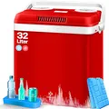 KESSER® Kühlbox Thermobox 32Liter | Thermo-Elektrische Kühlbox | KÜHLT und WÄRMT | 12 & 230V | Thermobox für Auto, Boot & Camping | Mini-Kühlschrank mit ECO & MAX Modus | inkl. Kühlakku