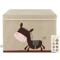 Aufbewahrungsbox mit Deckel Kinder Spielzeugkiste 65 L faltbar Staubox Stoffbox