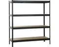 Schwerlastregal Schulte schwarz 180x160x60 cm Stecksystem 4 Holzböden Tragkraft